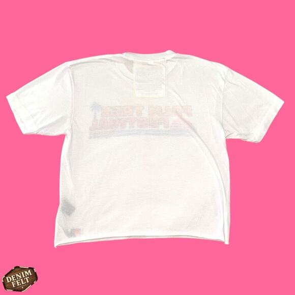 Aviator Nation Women’s/Teen Palm Tree Festival Crop Tee White Rainbow Logo M - Picture 5 of 9